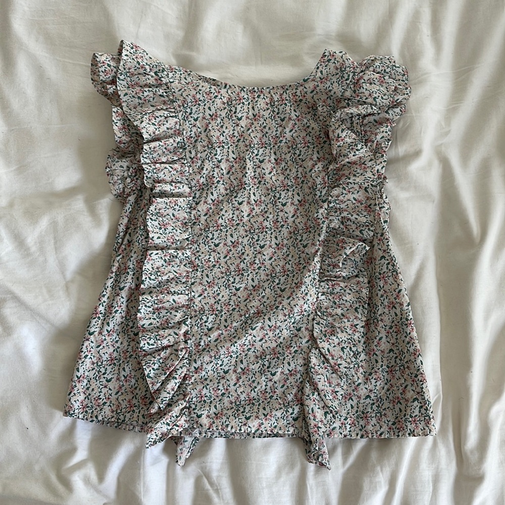English Factory Floral Ruffle Top Size Small